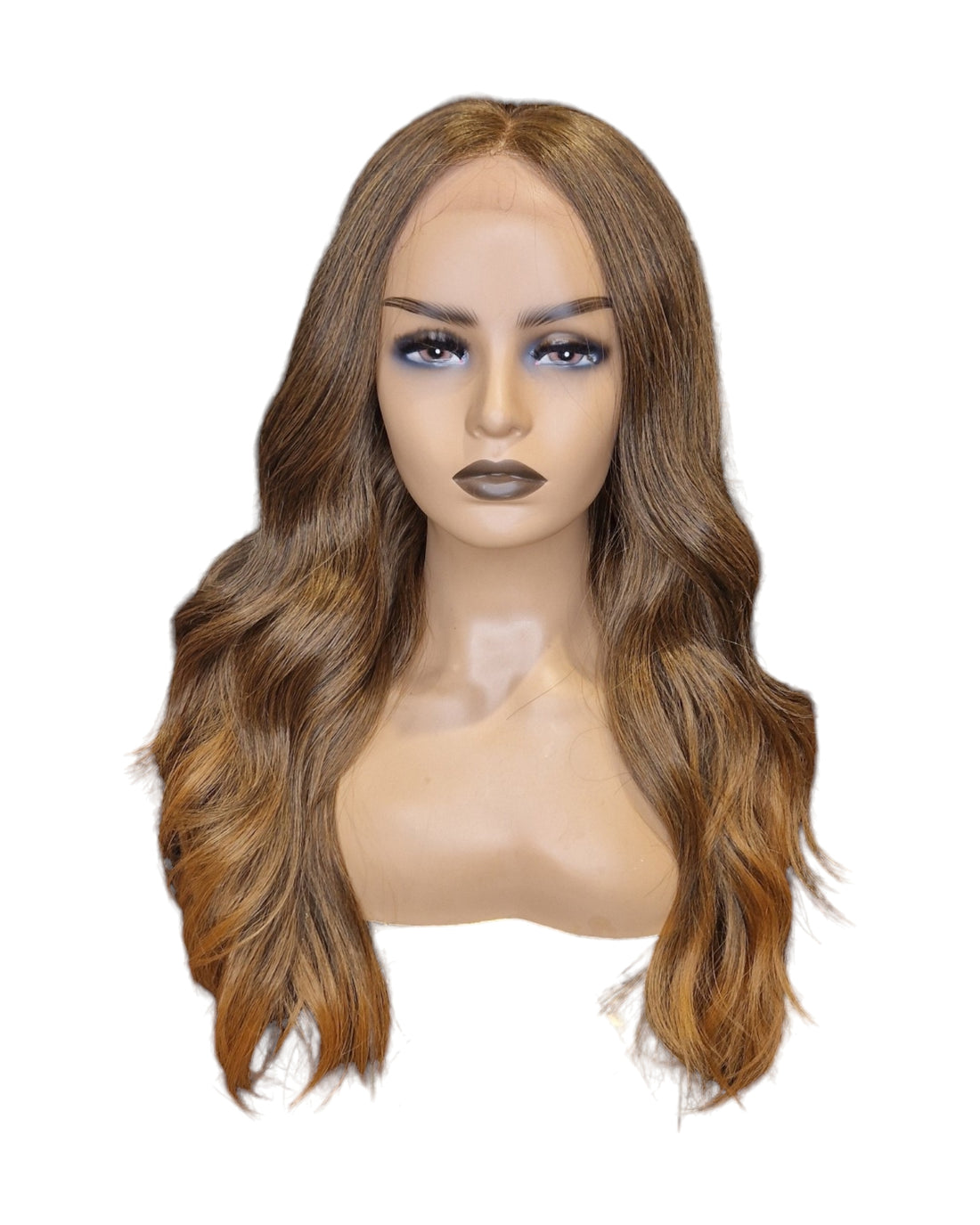 Brown Caramel Wavy Lace Front Middle Part Wig  Tamsin