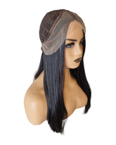 Straight Long Bob Black T Part Lace Front Wig. Zelie-CelebWigs