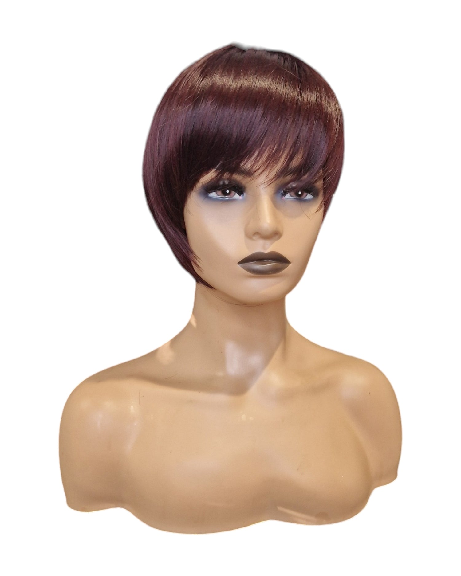 Short Plum Purple Chic Pageboy Wig. Victoria-CelebWigs