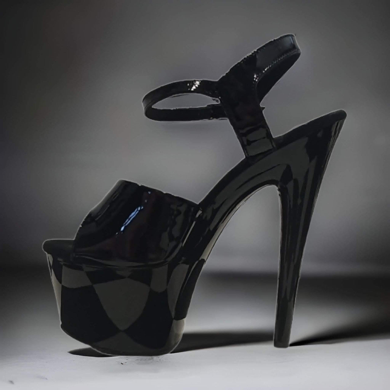 Black Patent Platform Stiletto Erotic Shoe