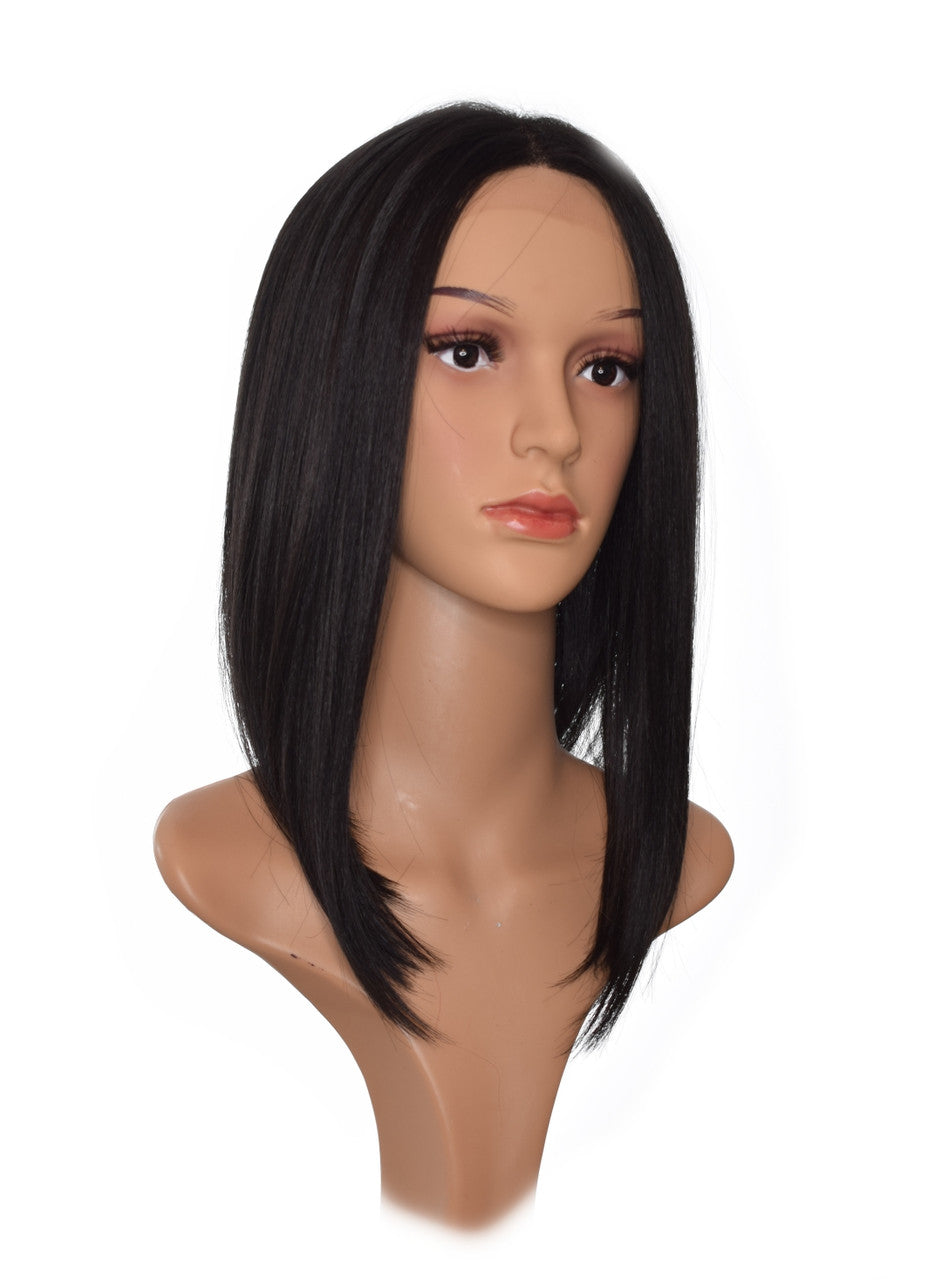 Black Lace Front Wig. Tonya Inverted Lob Hairstyle Wig