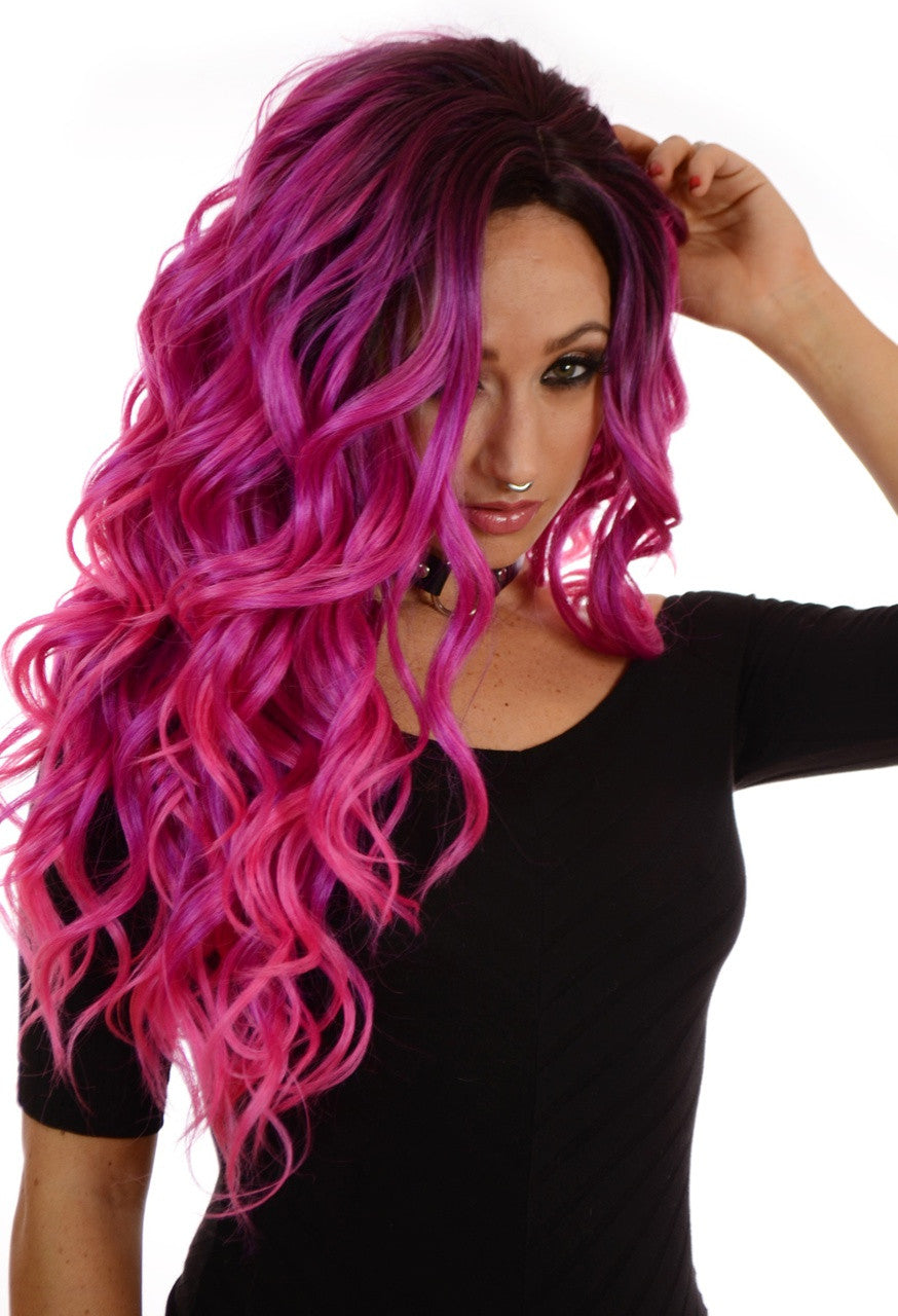 Root Effect Pink Wig Carnival-Doll
