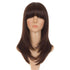 Face Framing Feather Cut Long Bob Wig. Dark Brown