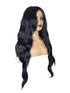 Long 28 inch Wavy Black T Part Lace Front Wig. Lamissa-CelebWigs