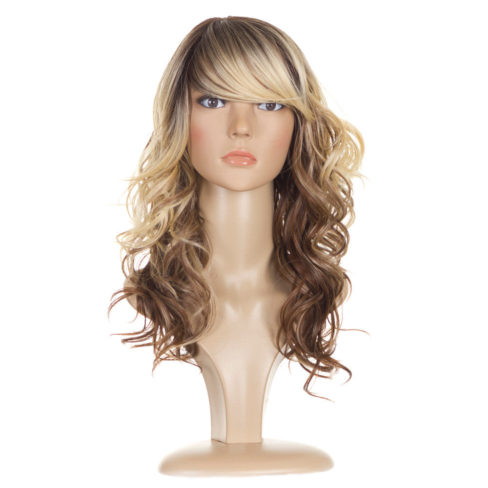 Jen wig. Tri Tone Blonde Human Hair Blend Wig