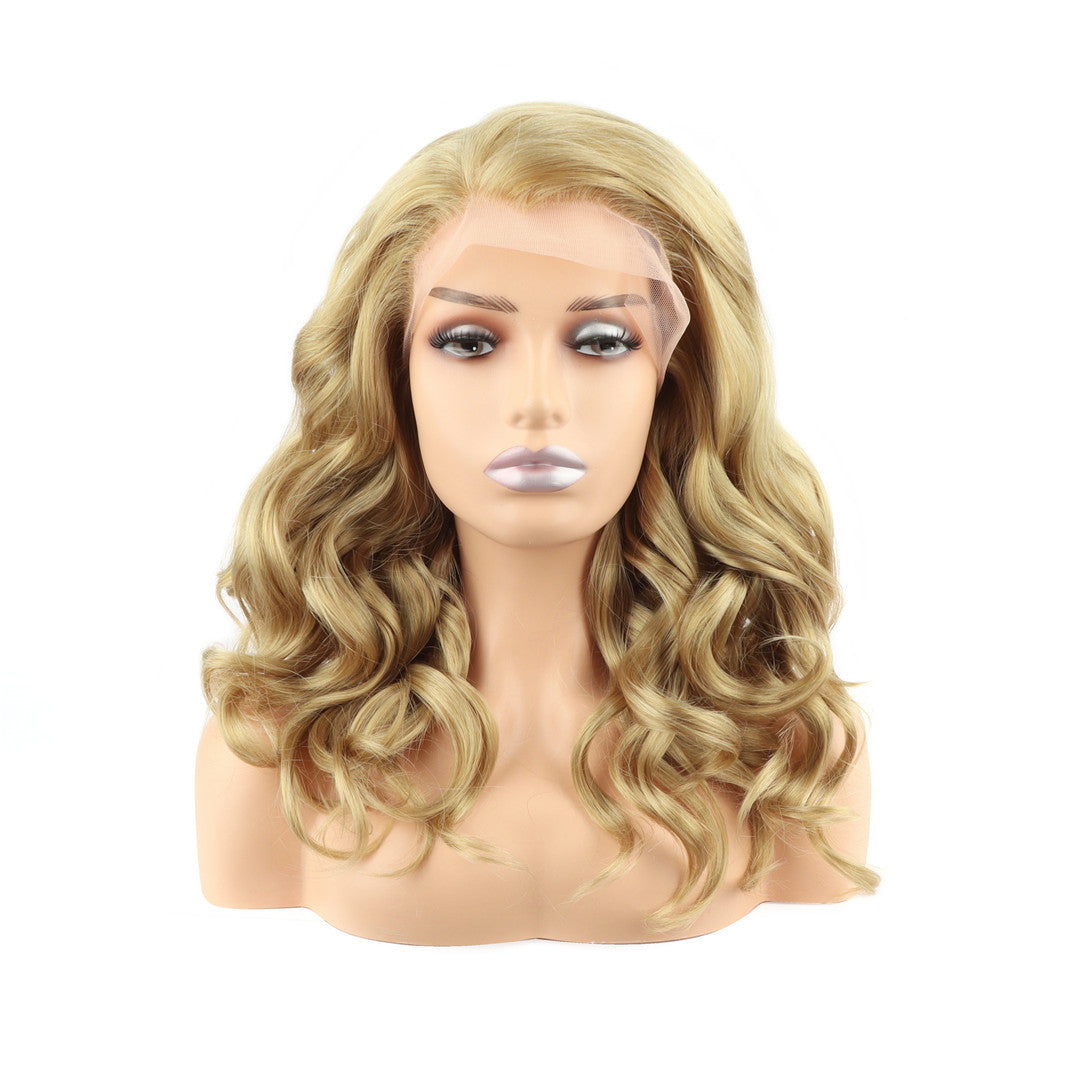 Shoulder Length Golden Blonde Lace Front Wig 