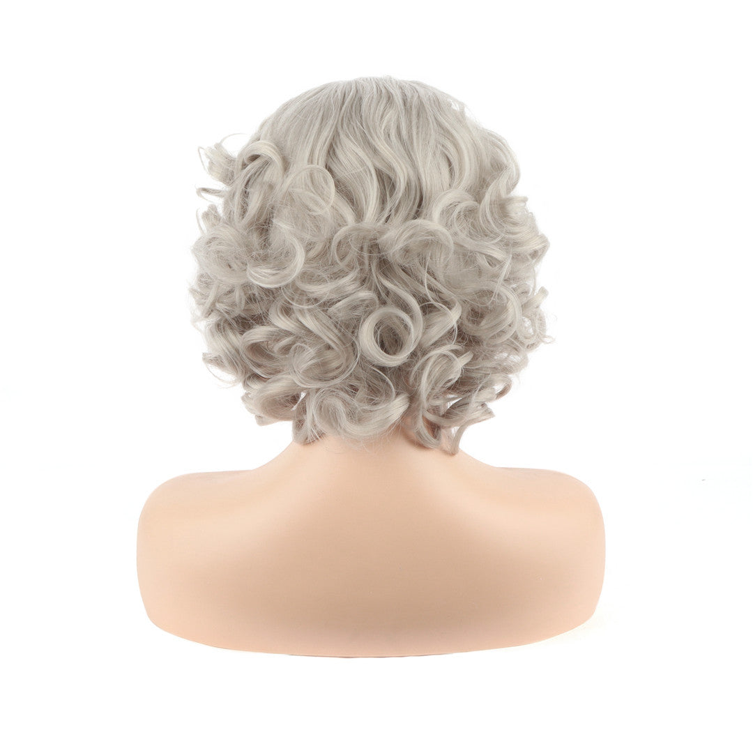 Short Curly Grey Lace Front Wig. May