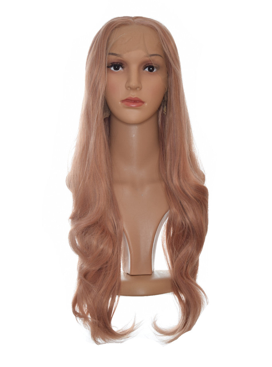 Rose Gold Pink Lace Front Wig. Shanel Wig