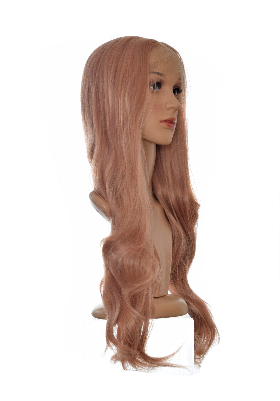 Rose Gold Pink Lace Front Wig. Shanel Wig