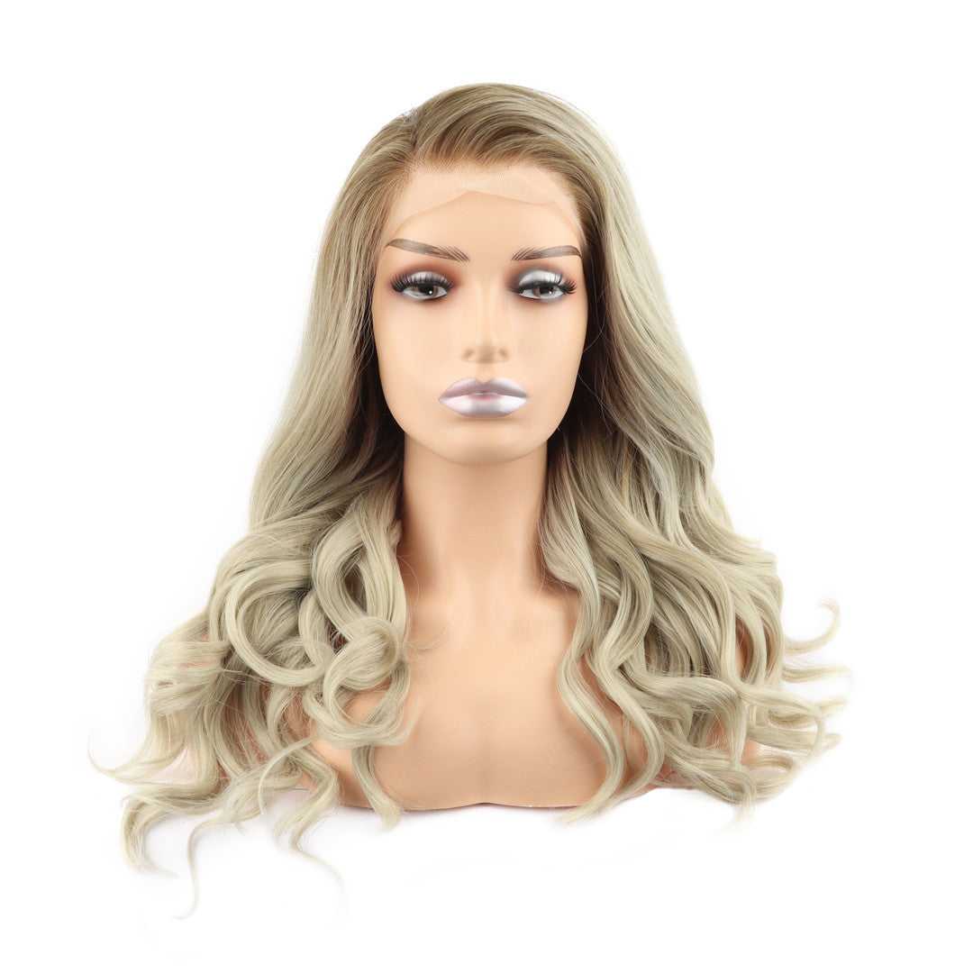 Sola Shoulder Length Curly Ash Blonde Lace Front Wig