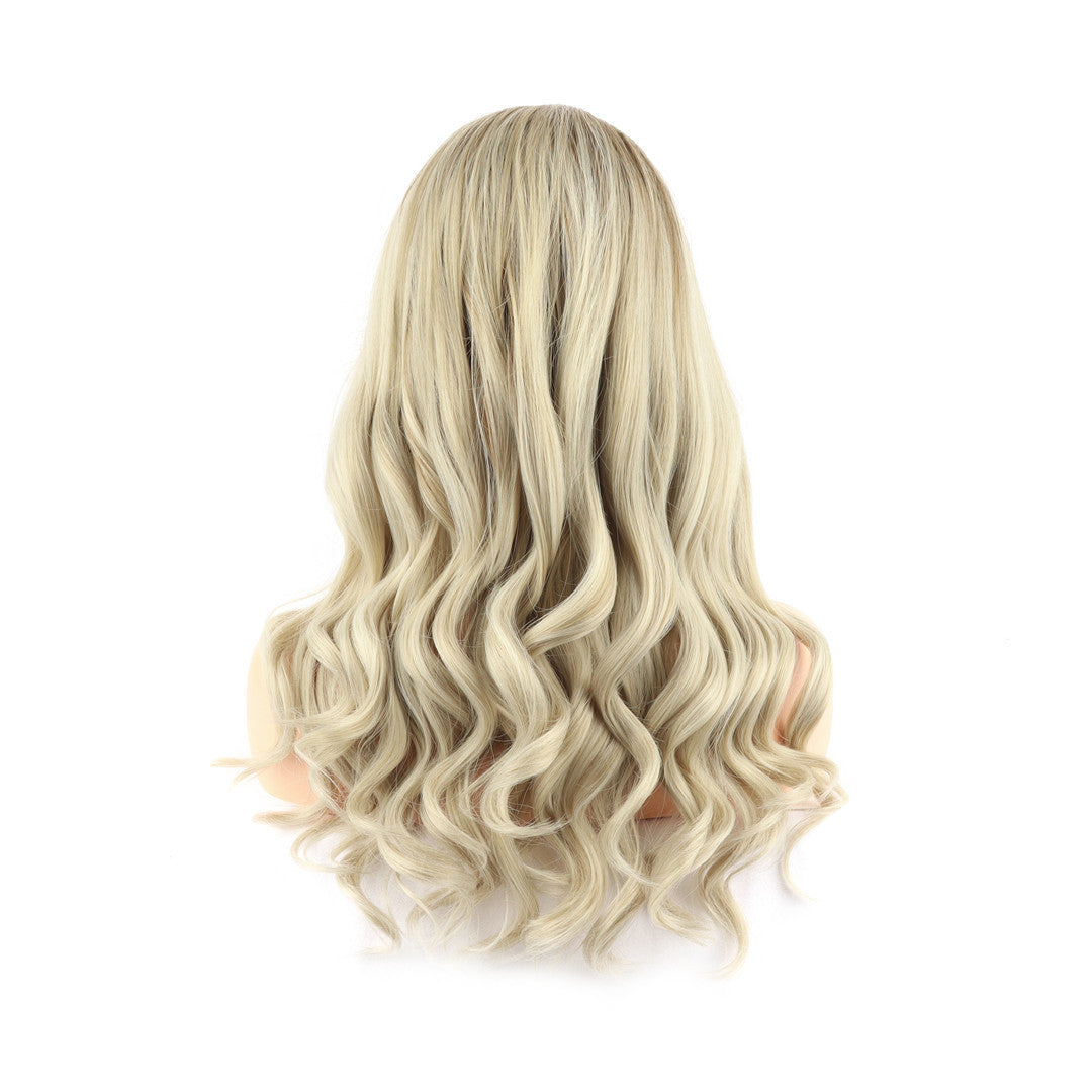 Sola Shoulder Length Curly Ash Blonde Lace Front Wig