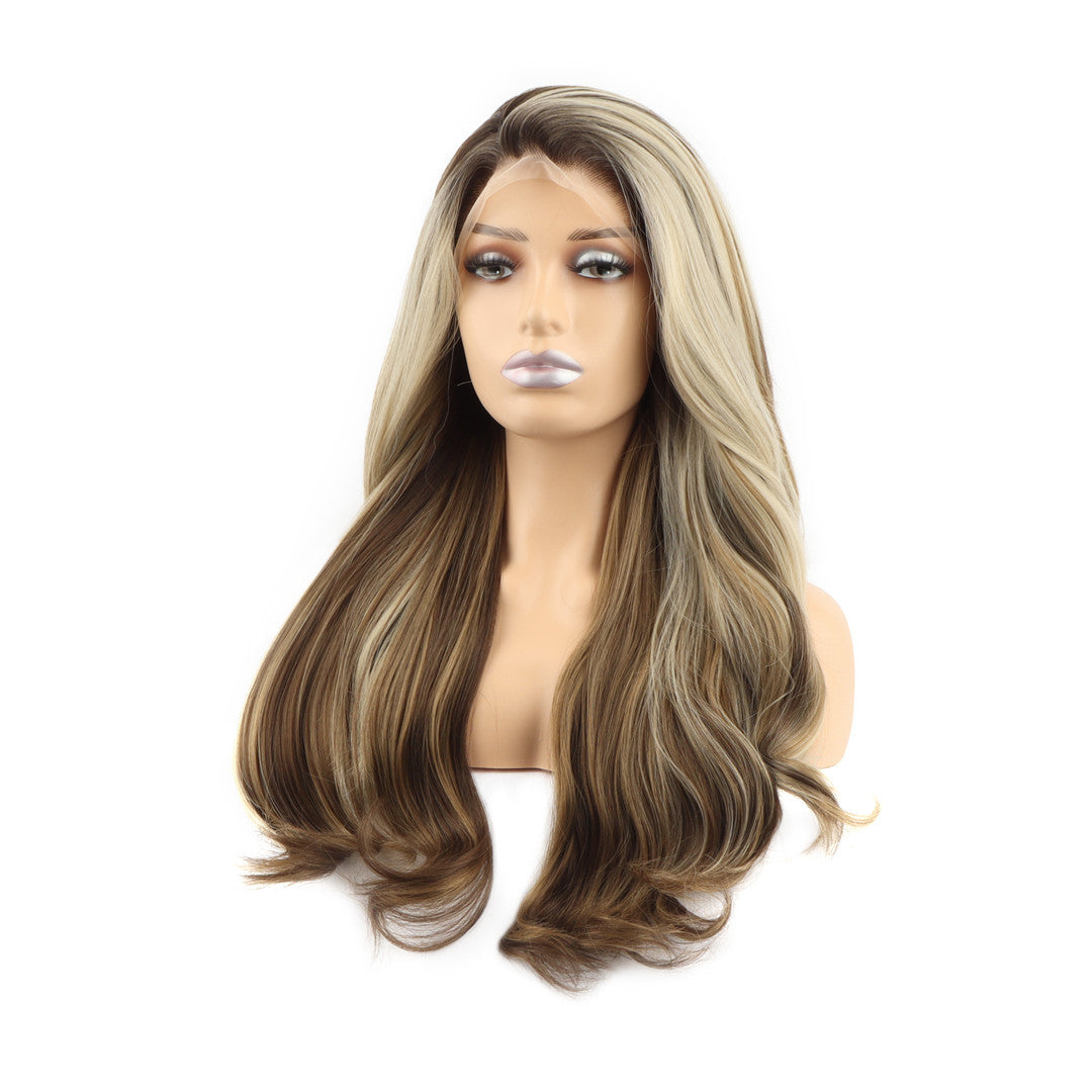 Chocolate Blonde Mix Wavy Lace Front Wig. June-CelebWigs