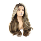 Chocolate Blonde Mix Wavy Lace Front Wig. June-CelebWigs