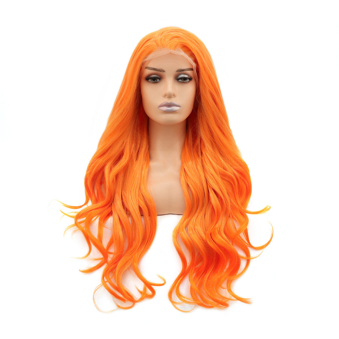 Flame Orange Long Wavy Lace Front Wig  Phoenix