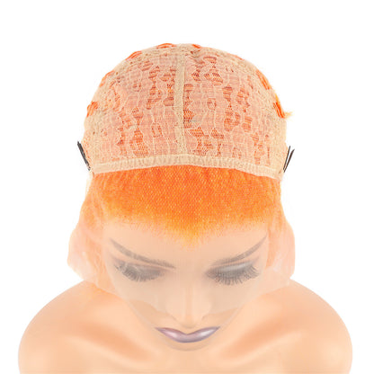 Flame Orange Long Wavy Lace Front Wig. Phoenix-CelebWigs