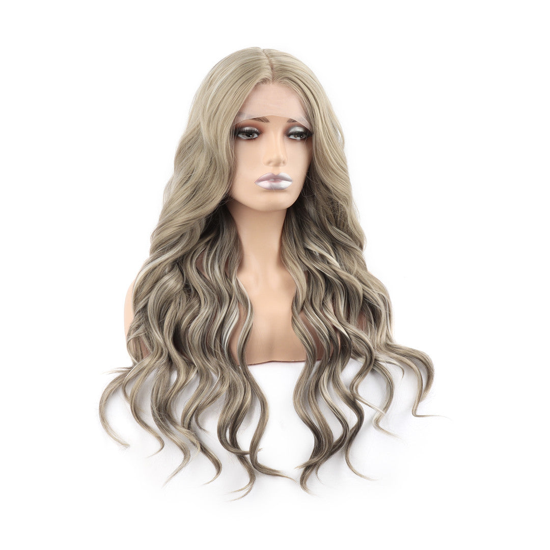 Long Wavy Ash Blonde Lace Front Wig.  August