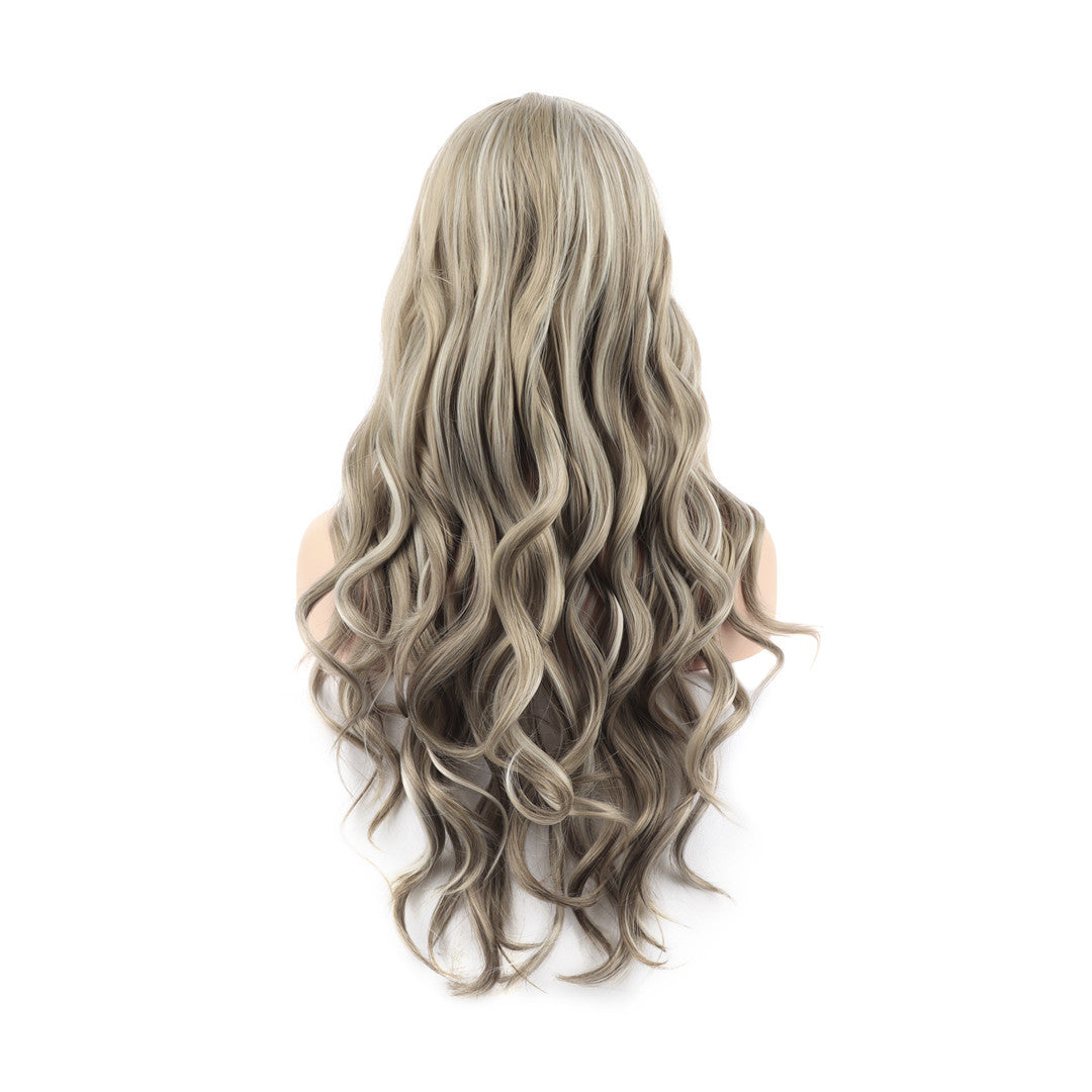 Long Wavy Ash Blonde Lace Front Wig.  August