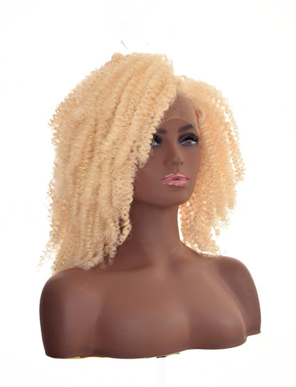 Spiral Curl Blonde Lace Front Wig. Vanity-CelebWigs