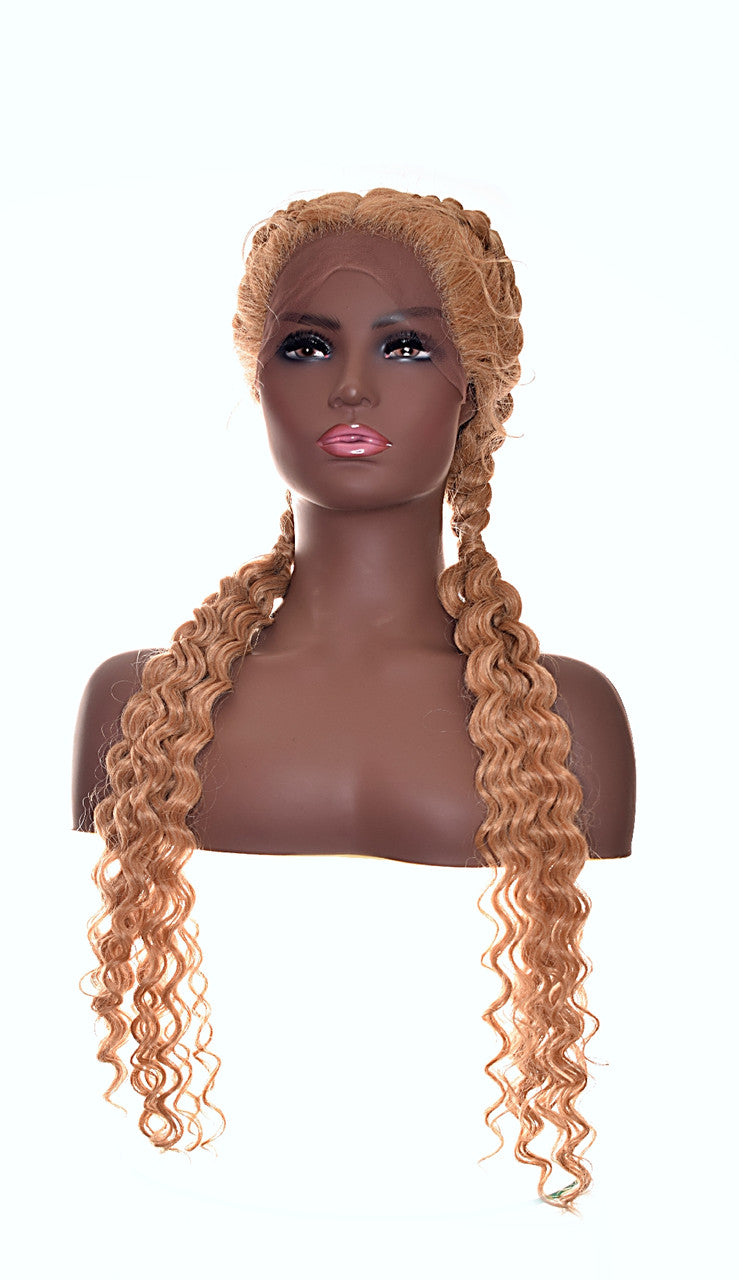 Honey Blonde Plaits Lace Front Wig. Rita 