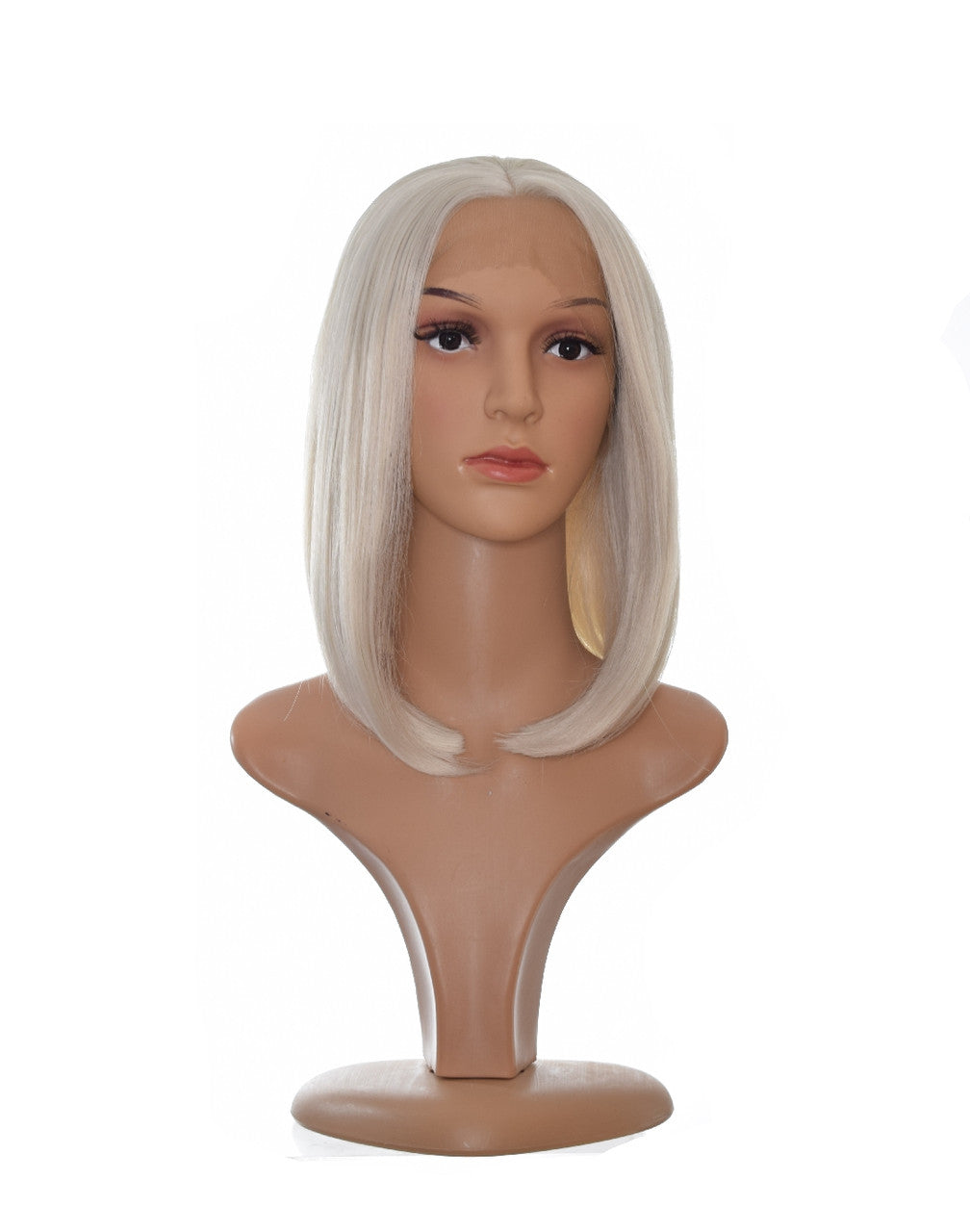 Blonde Centre Parting Lace  Wig. Sleek Straight Bob Style Wig.