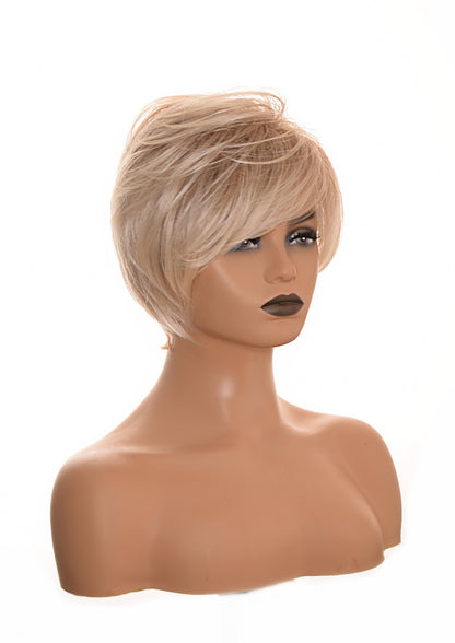 Blonde Highlights Shorter Length Wig. Pammie