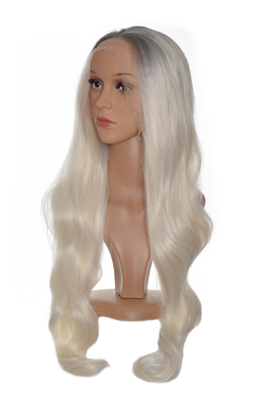 Long Bombshell Blonde Lace Front Wig. Glamour Wigs