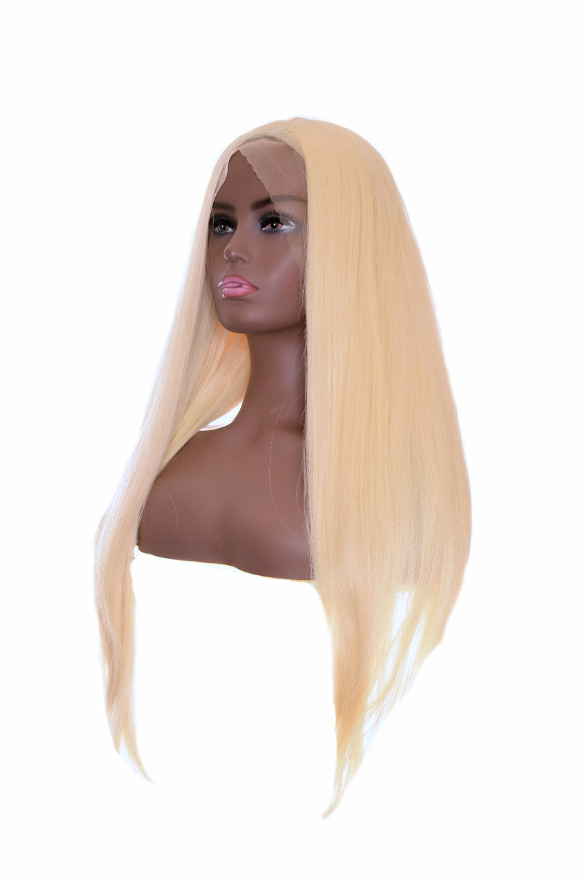 Blonde Centre Part Long Lace  Wig. Sleek Straight  Wig. 