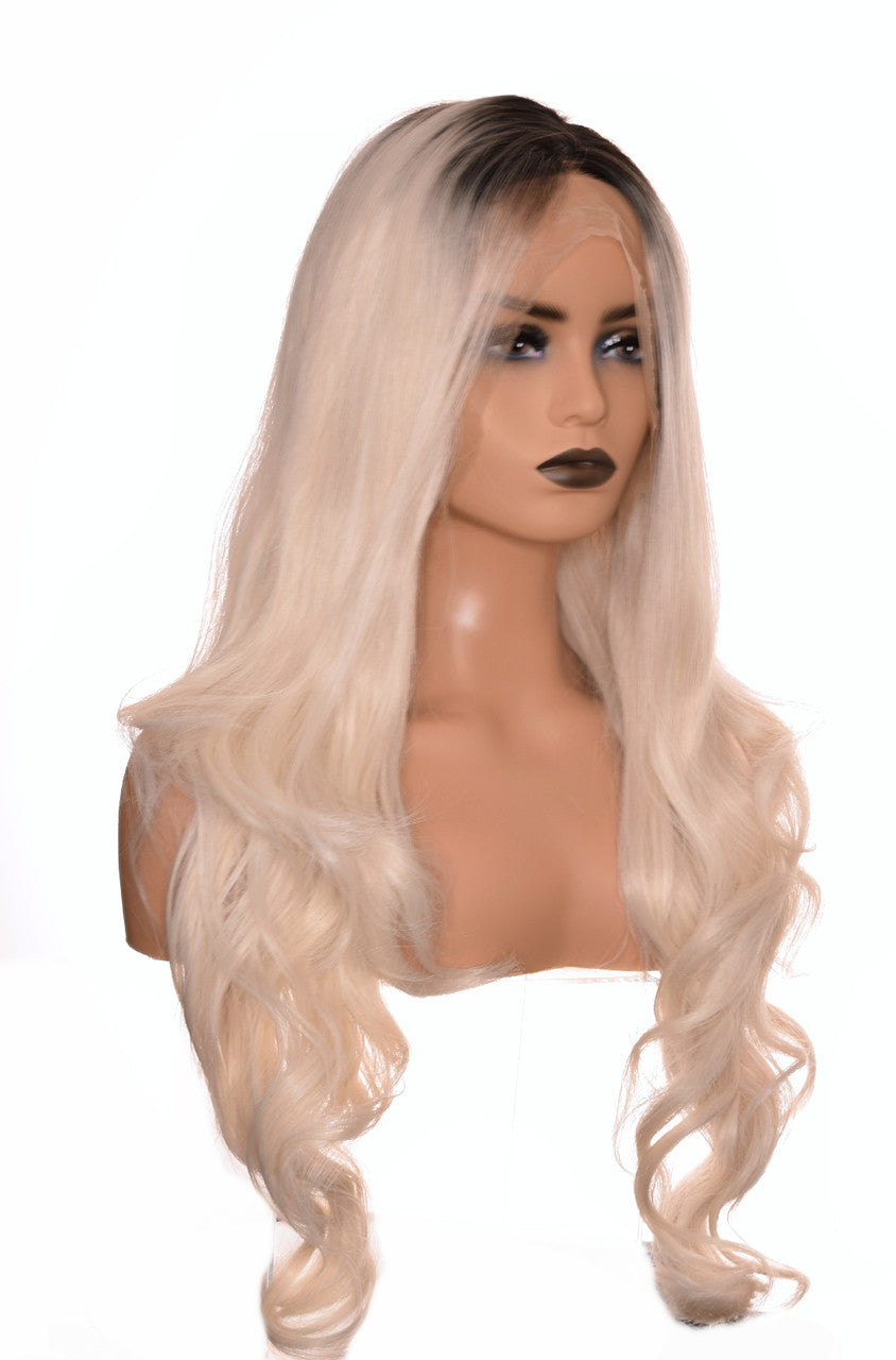 Platinum Blonde Lace Front Long wig