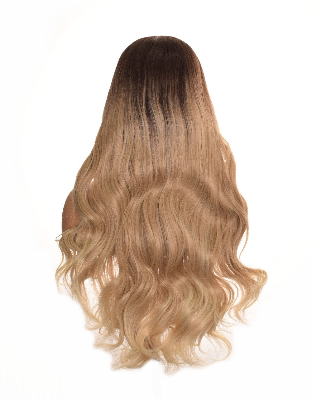 Ombre Long Wavy Brown Blonde Lace Front Wig. Kris