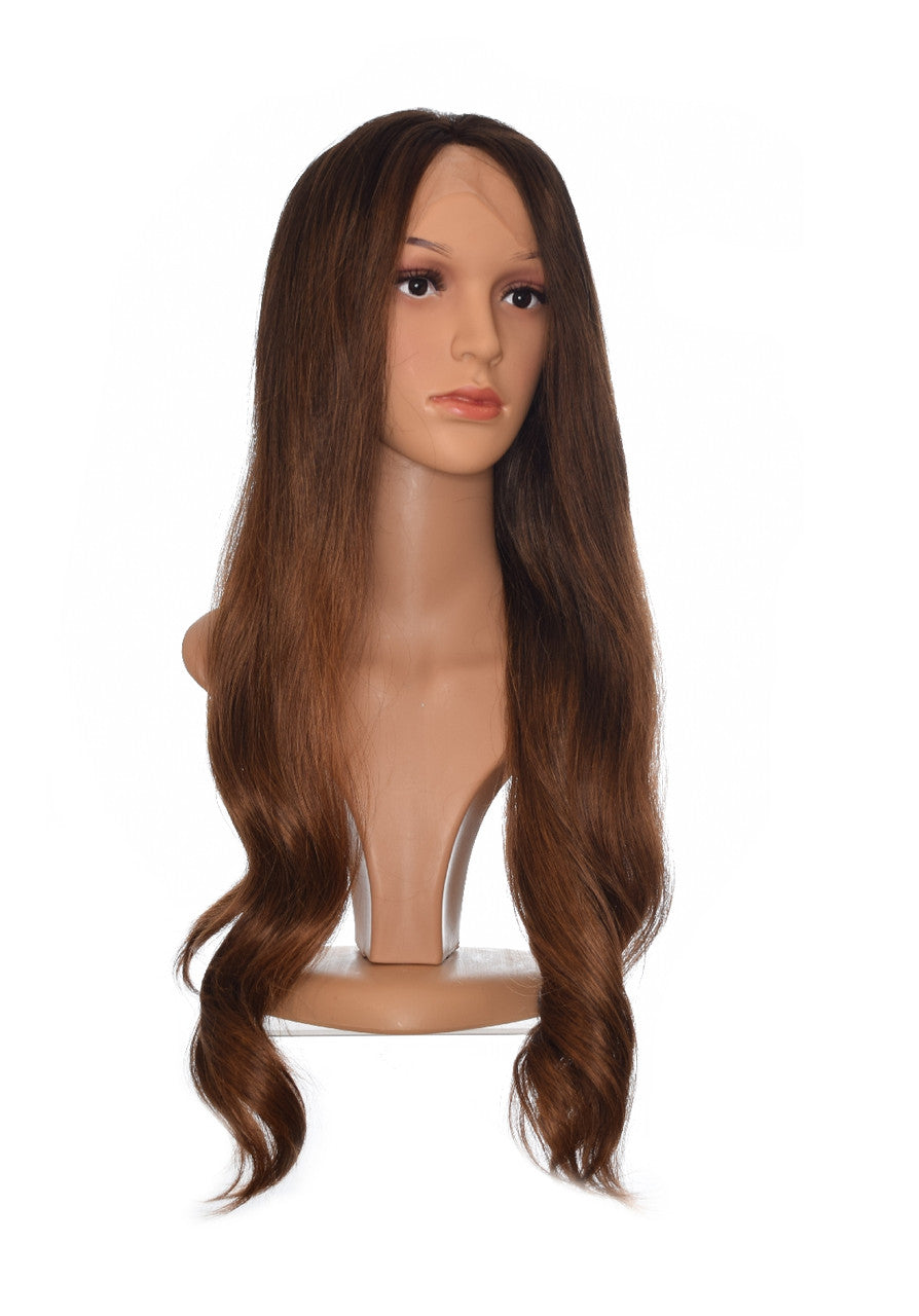 Long Brown Graduated Balayage Lace Front Wig. Kym Wig