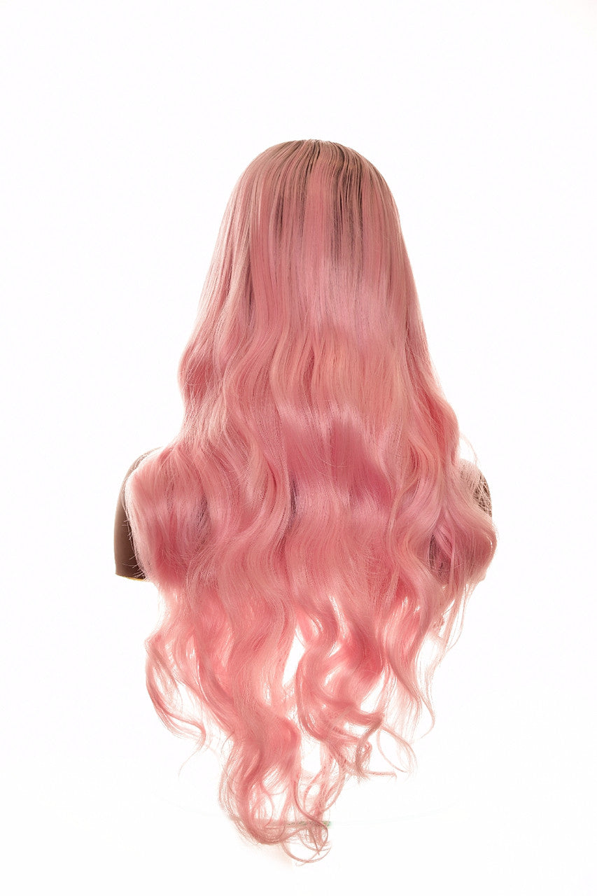 Candy Pastel Pink Lace Front Long Wig. Popsicle wig