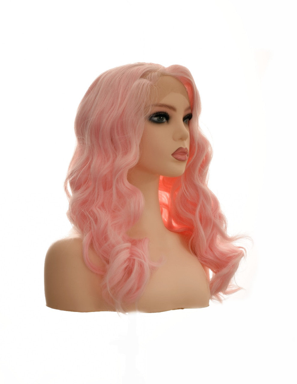 Candy Pink Curl Lace Front Wig. Barbz