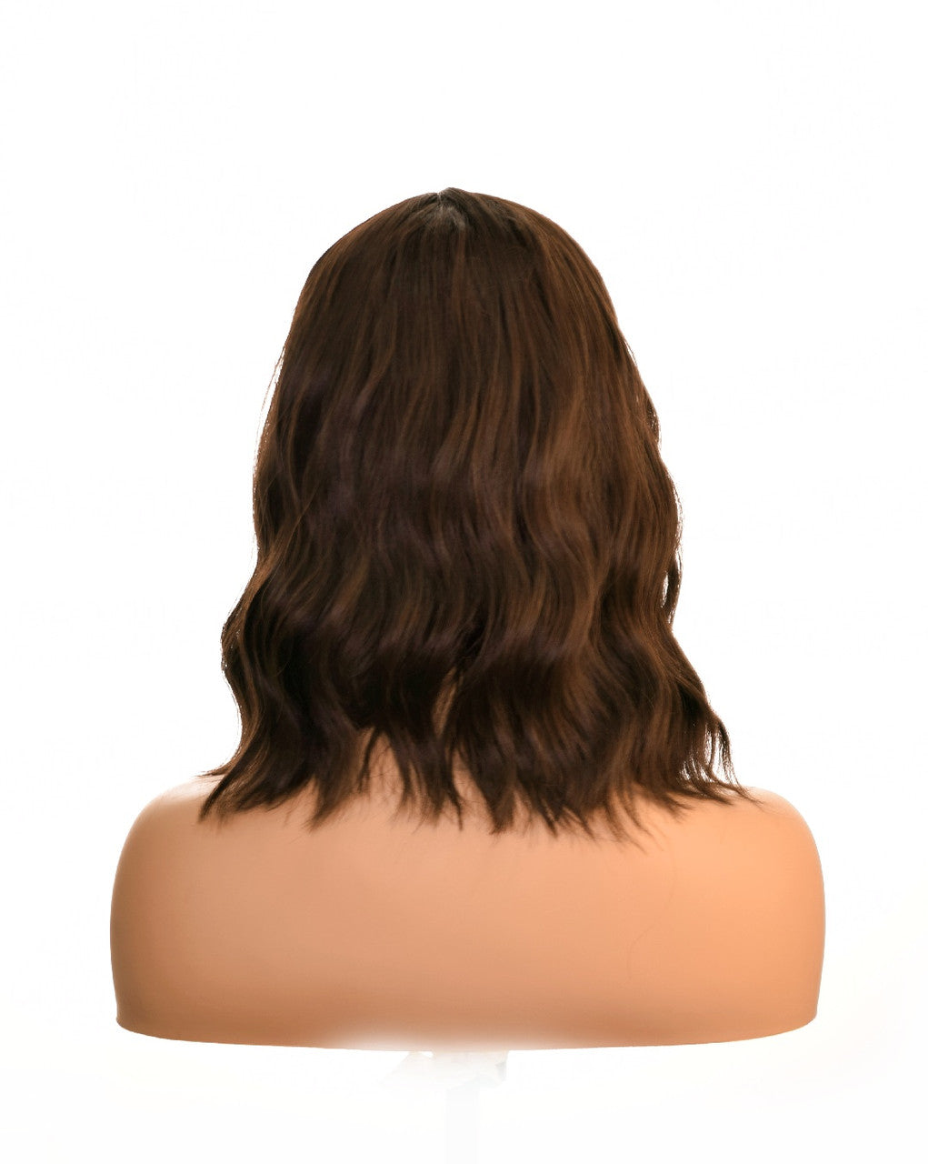 Dark Brown Wavy Wig With Fringe. 