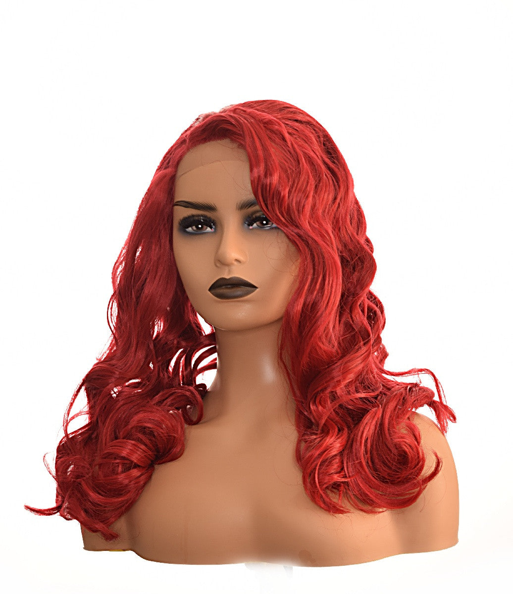  Deep Red Pin Up Lace Front Wig. Retro Rhea  Wig