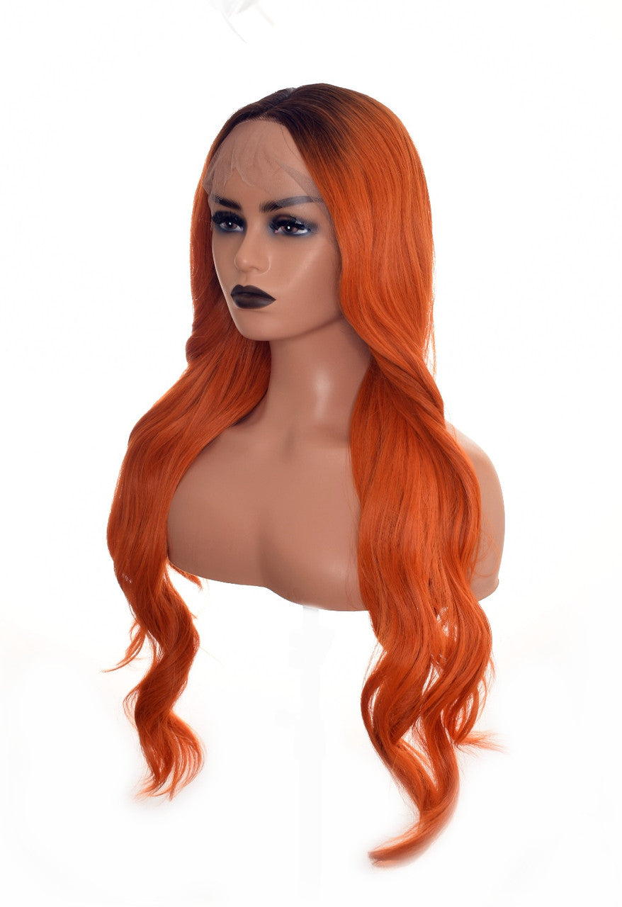 Ginger Orange Long Lace Front Ariel Wig