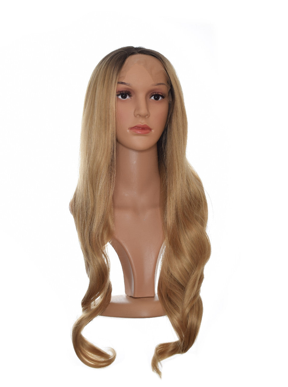 Honey Blonde Root Dyed Lace Front Wig . Carmel Wig