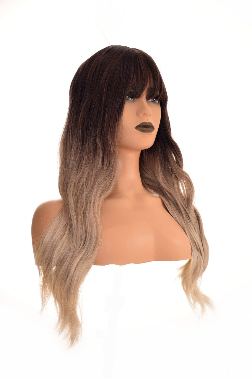 Ombre Silver Ash Blonde Wavy Wig. Jemma
