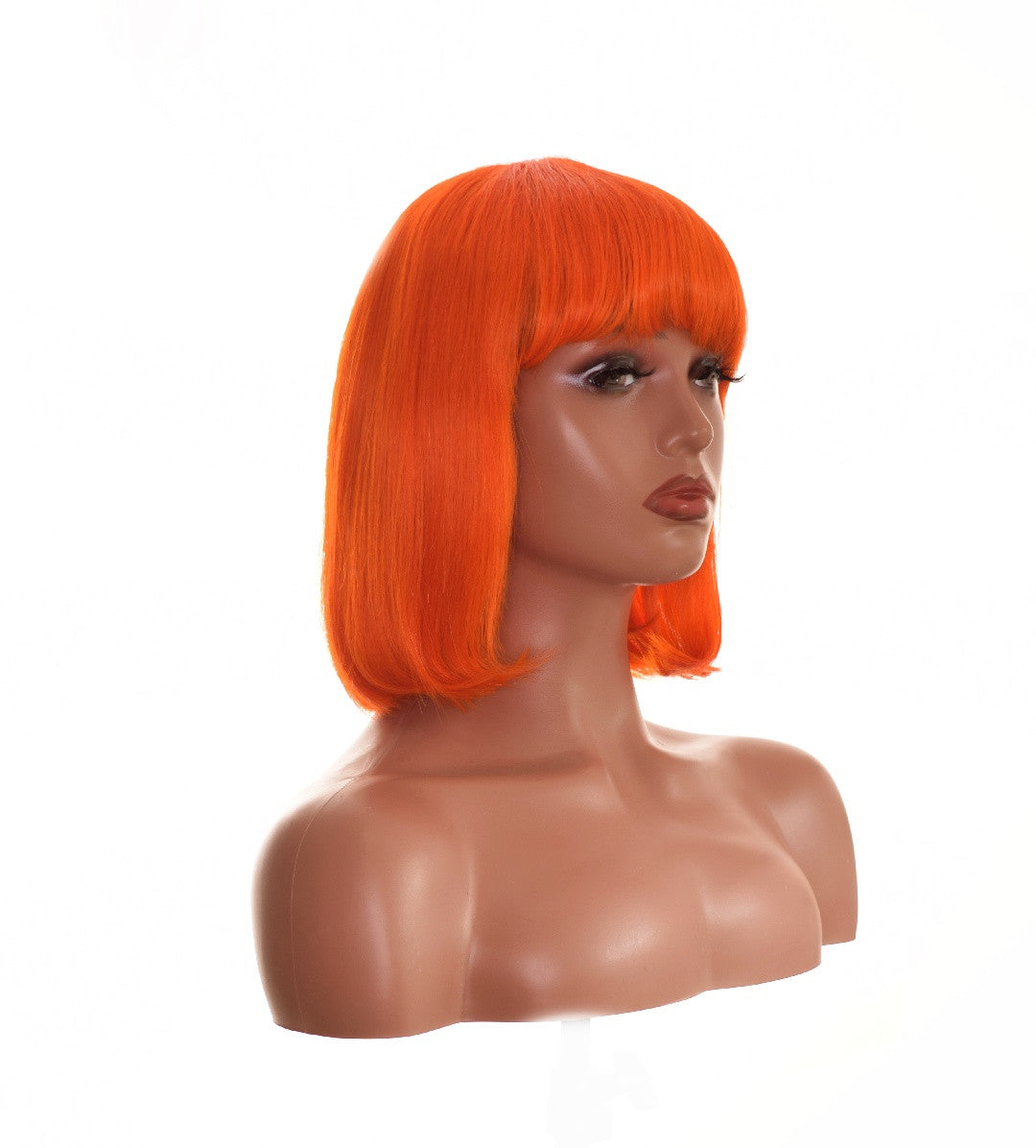 Orange Human Hair Bob Style Wig. Asia wig