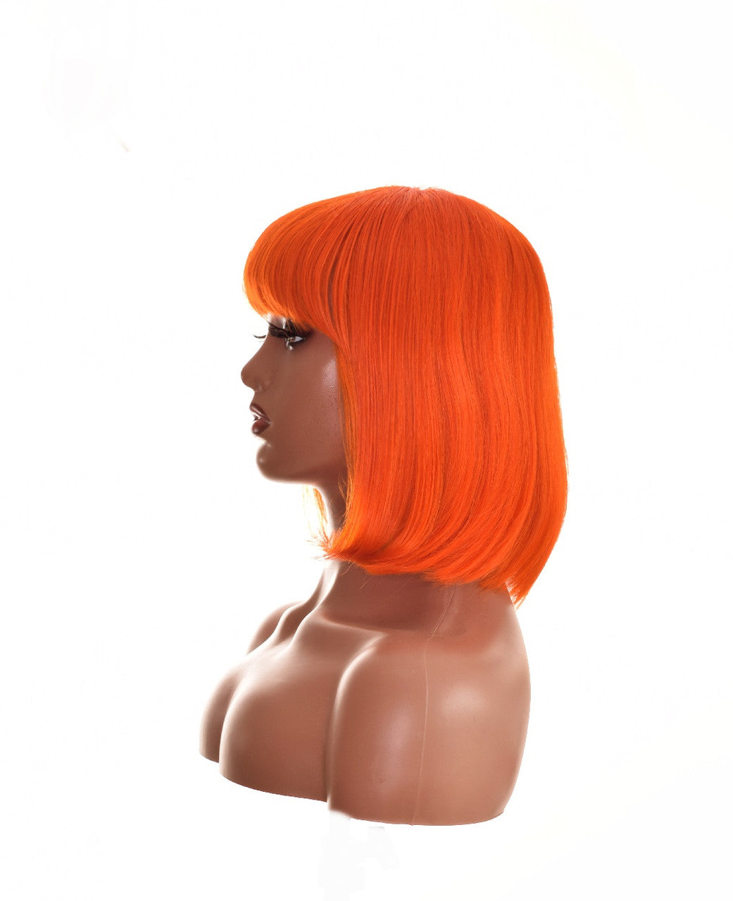 Orange Human Hair Bob Style Wig. Asia