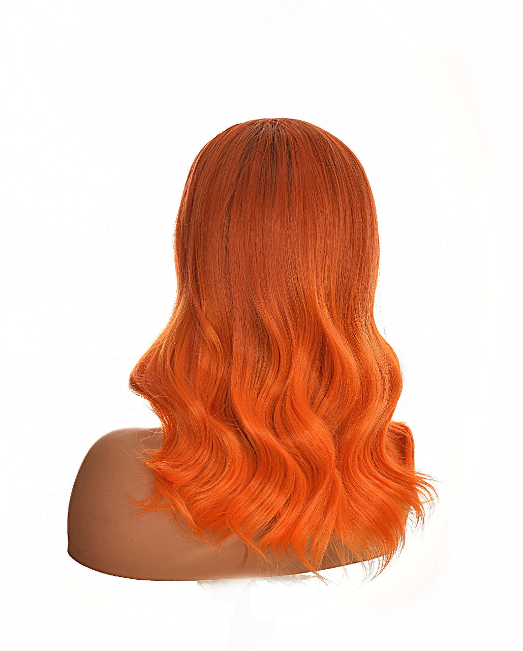 Orange Ombre Lace Front Wig. Sari, rear