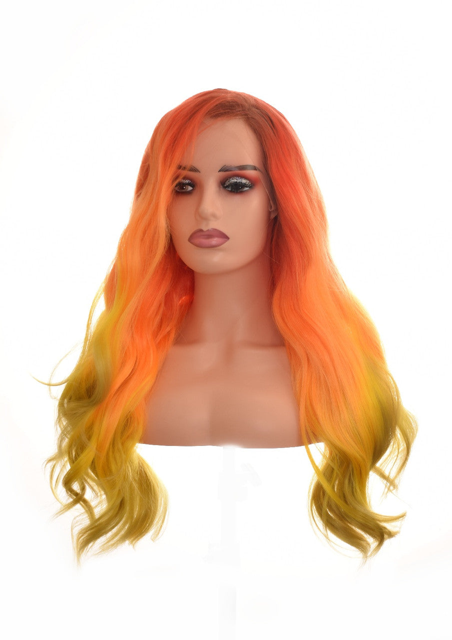 Orange Yellow Ombre Lacefront Wig. Shantay