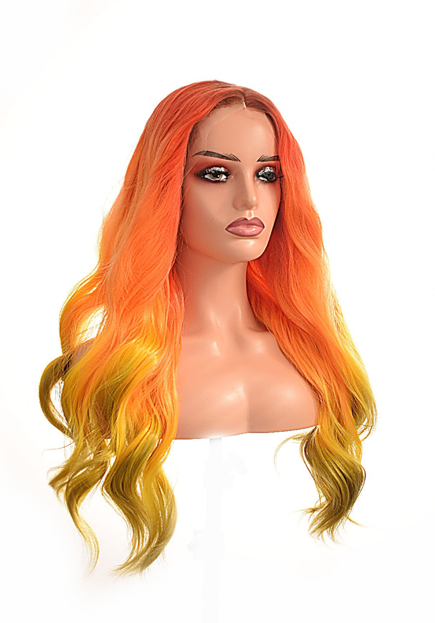 Orange Yellow Ombre Lacefrontal Wig. Shantay