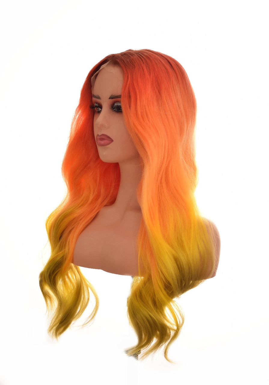 Orange Yellow Ombre Lacefrontal Wig. Shantay