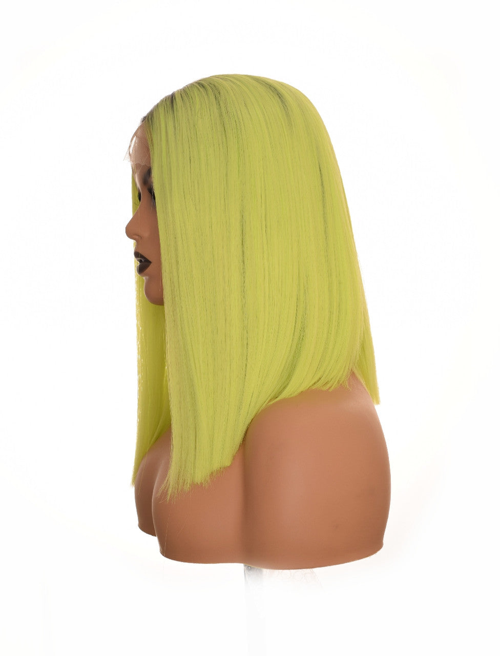 Pastel Green Lob Centre Part Lace Front Wig. Billie Wigs