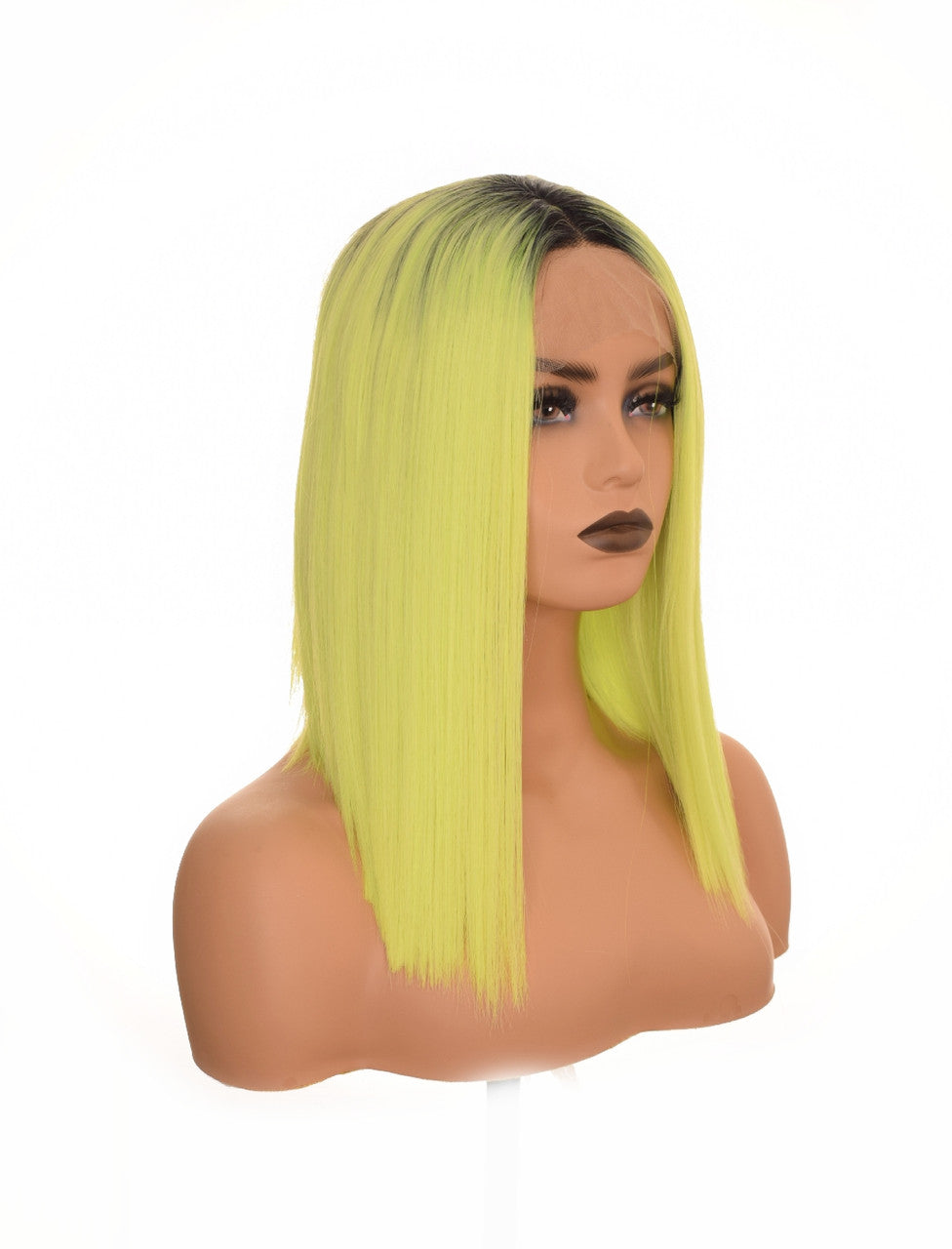 Pastel Green Lob Centre Part Lace Front Wigs
