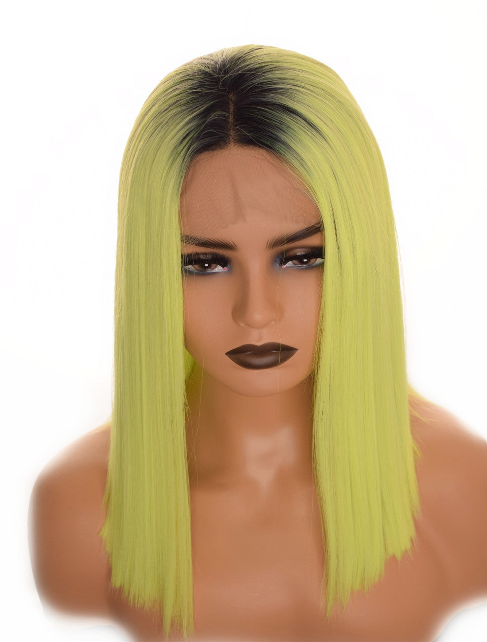 Pastel Green Lob Centre Part Lace Front Wig. Billie