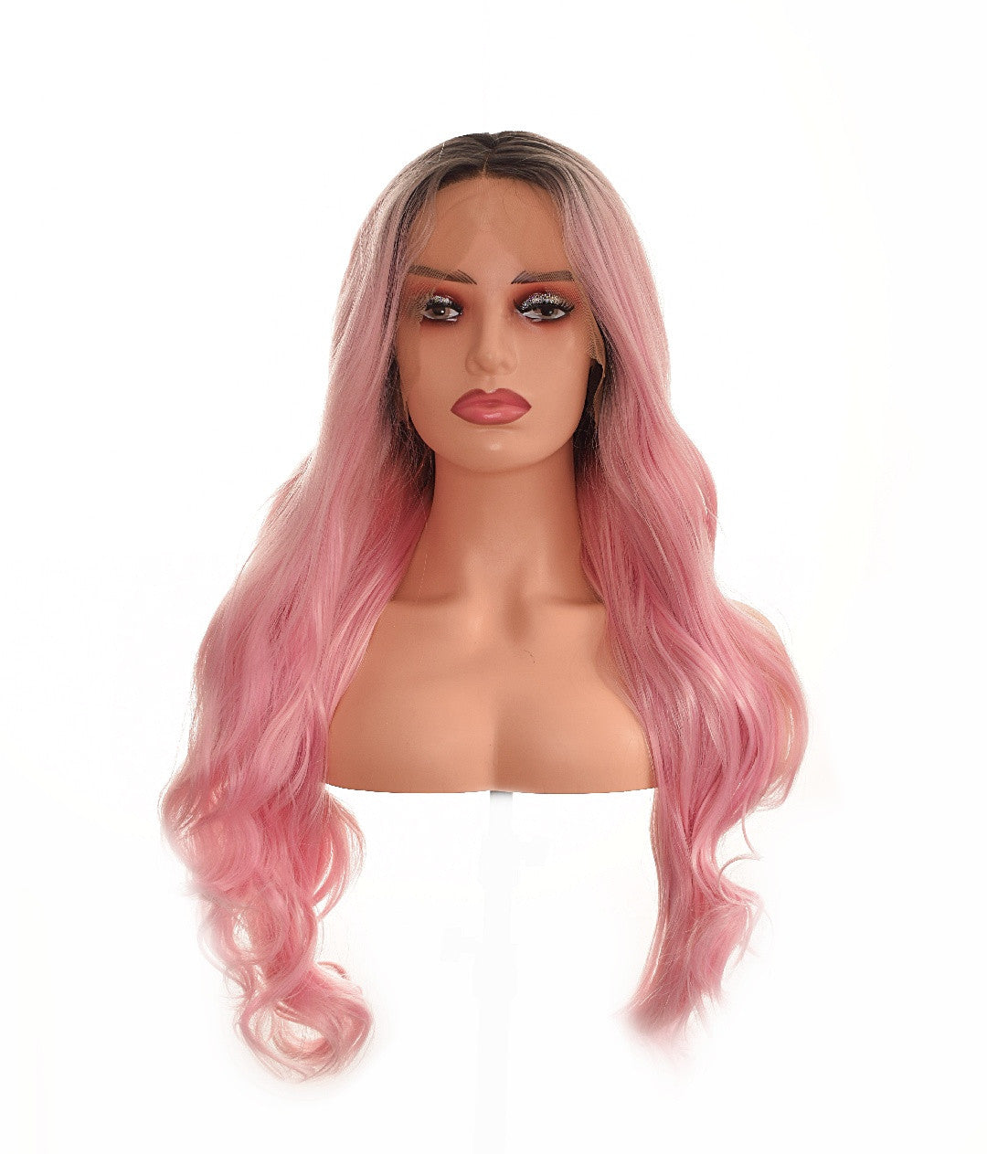 Candy Pastel Pink Lace Front Long Wig. Popsicle.