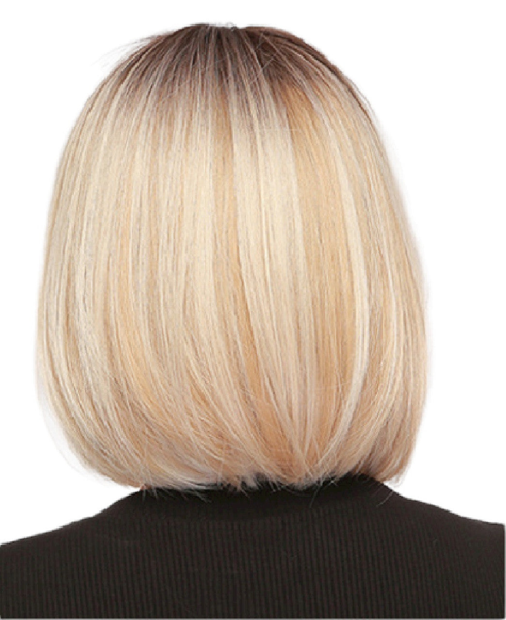 Blonde Short Bob Wig With Fringe. Katie Rooted Blond.