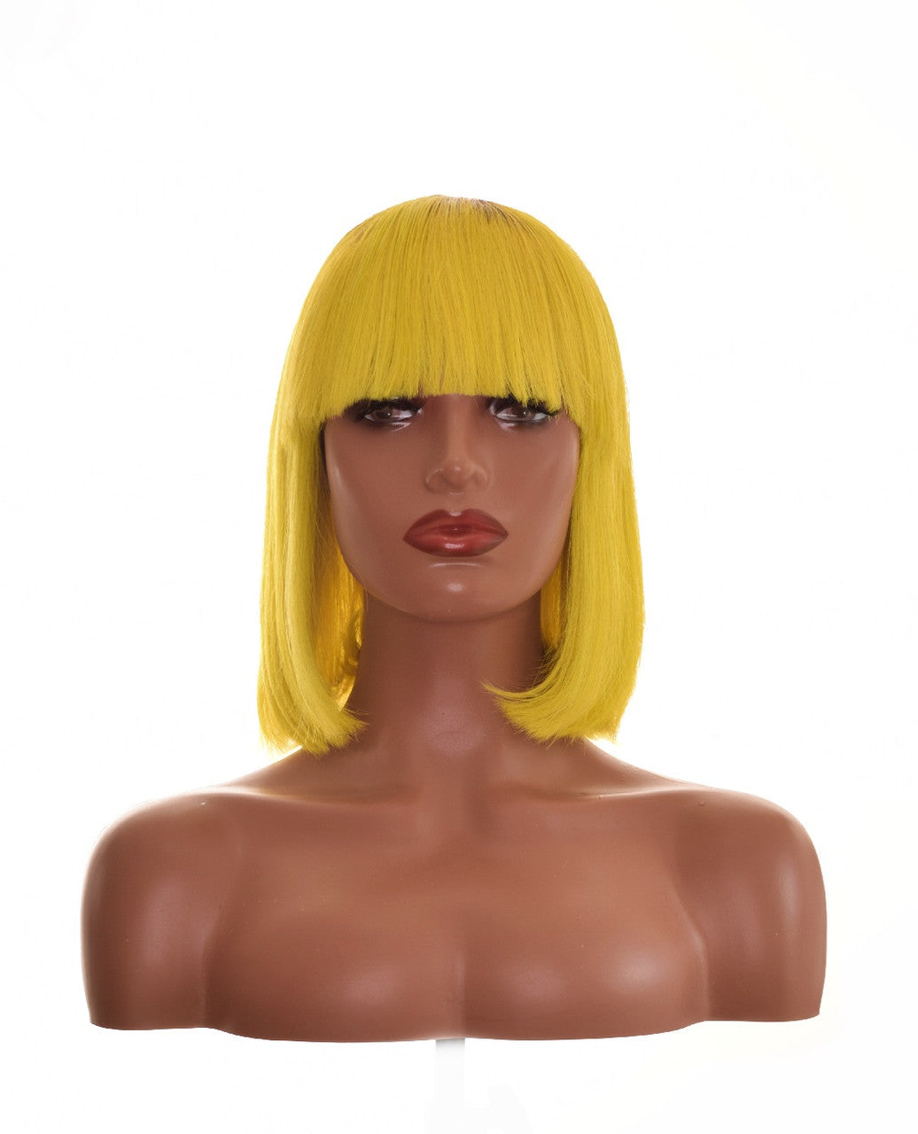 Yellow Human Hair Bob Style Wig. Saffy