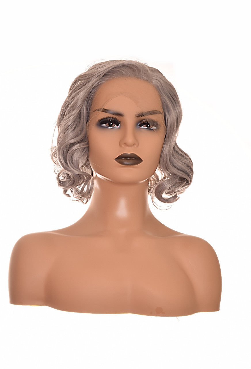 Silver Grey Marilyn Style Lace Front Wavy Wig. Constance